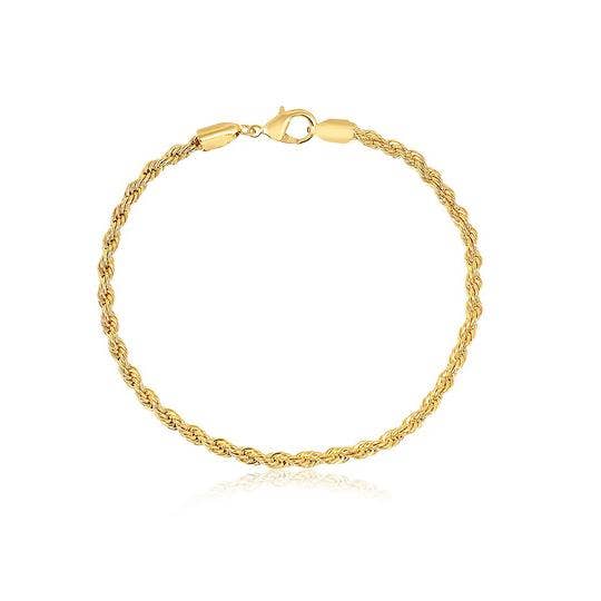 18k Gold Plated Braided Anklet.
