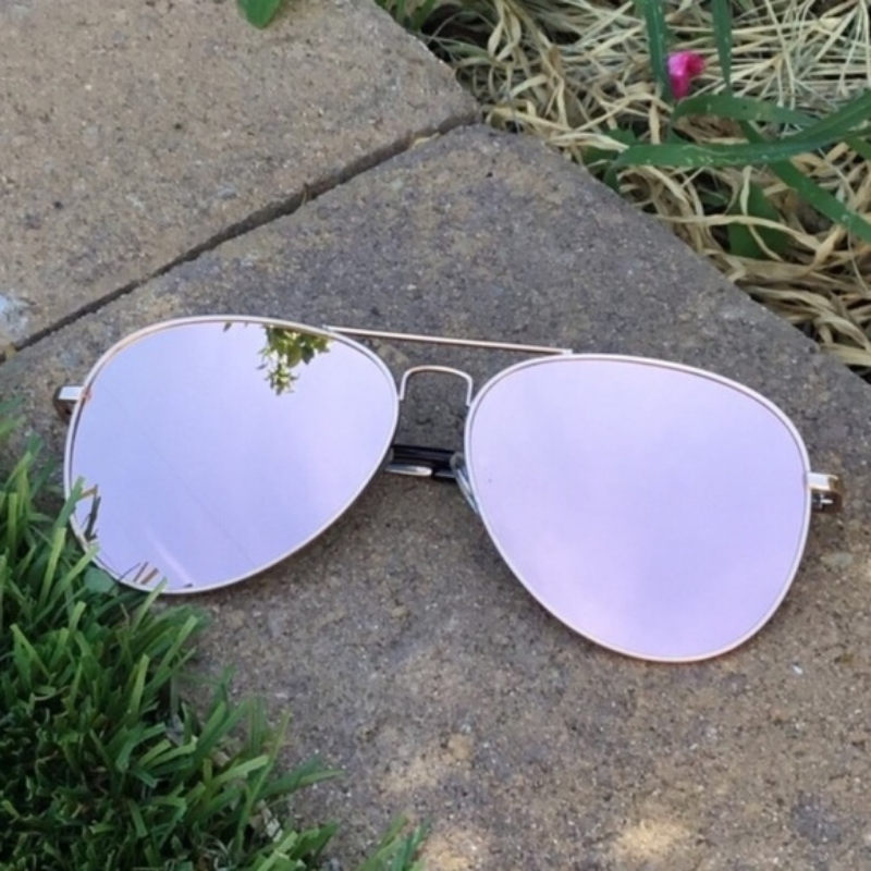 Avery Rose Gold Mirrored Sunglasses.