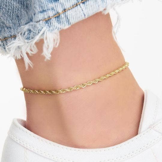 Exquisite 18K Gold Bracelet Anklets Letter Anklets for Women Men